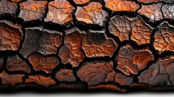 Heavily rusted iron surface with flaky texture and varied rust hues isolated on gradient background photo