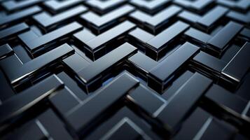 Abstract metal background with geometric patterns and metallic shine chrome and silver colors photo