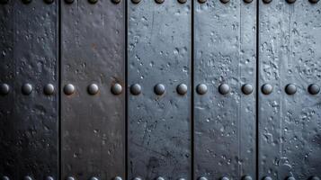 Textured metal background with rivets and industrial look dark gray and silver tones photo