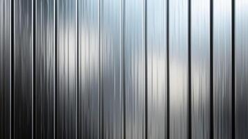 Metal background with a sleek vertical grain pattern smooth and polished finish silver and gray tones photo