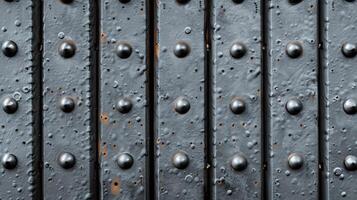 Textured metal background with rivets and industrial look dark gray and silver tones photo