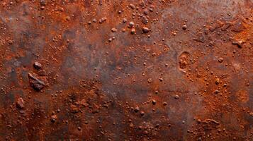 Textured surface of oxidized iron with deep red and brown rust ideal for grunge backgrounds photo