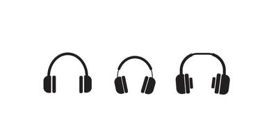 Headset icon. Outline headset icon for web design isolated on white background vector