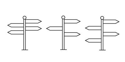 Signpost showing the way for decision making and choosing the right path vector