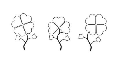 Clover icon symbol set basic three design vector