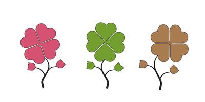 Clover icon symbol set basic three design vector