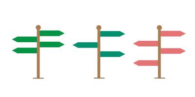 Signpost showing the way for decision making and choosing the right path vector