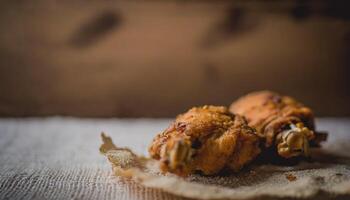 Copy Space image of Breaded chicken photo