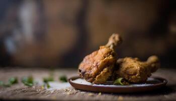 Copy Space image of Breaded chicken photo