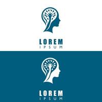 Logo on which an abstract image of a human head inside which is a silhouette of a tree vector