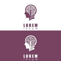 Logo on which an abstract image of a human head inside which is a silhouette of a tree vector