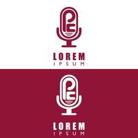 Simple Podcast logo concept with letters in the middle vector