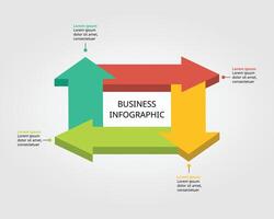 arrow chart template for infographic for presentation for 4 element vector