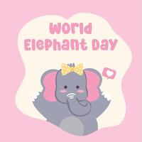 World elephant day design for world elephant day celebration. Suitable for flat design, flyer design, flat illustration, banner, template, poster, etc vector