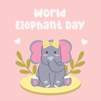 World elephant day design for world elephant day celebration. Suitable for flat design, flyer design, flat illustration, banner, template, poster, etc vector