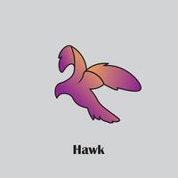 hawk bird logo design with gradient color. vector