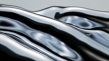 Zoomed in view of a hafnium surface smooth and silvery grey with slight reflections photo