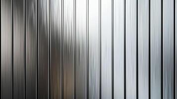 Metal background with a sleek vertical grain pattern smooth and polished finish silver and gray tones photo