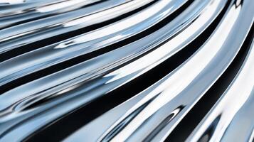 Abstract metal background with wavy patterns and metallic sheen silver and chrome tones photo