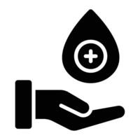 Simple Blood Donation glyph icon. The icon can be used for websites, print templates, presentation templates, illustrations, etc vector