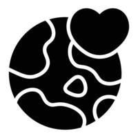 Simple Love The Earth glyph icon. The icon can be used for websites, print templates, presentation templates, illustrations, etc vector