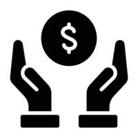 Simple Donation glyph icon. The icon can be used for websites, print templates, presentation templates, illustrations, etc vector