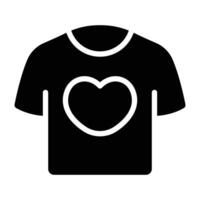 Simple T Shirt with Love glyph icon. The icon can be used for websites, print templates, presentation templates, illustrations, etc vector