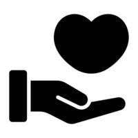 Simple Care glyph icon. The icon can be used for websites, print templates, presentation templates, illustrations, etc vector