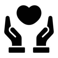 Simple Charity glyph icon. The icon can be used for websites, print templates, presentation templates, illustrations, etc vector