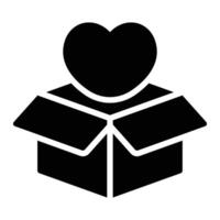 Simple Charity Box glyph icon. The icon can be used for websites, print templates, presentation templates, illustrations, etc vector