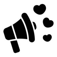 Simple Megaphone glyph icon. The icon can be used for websites, print templates, presentation templates, illustrations, etc vector