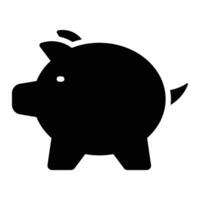 Simple Piggybank glyph icon. The icon can be used for websites, print templates, presentation templates, illustrations, etc vector