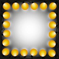 frame square from garland of bulbs vector