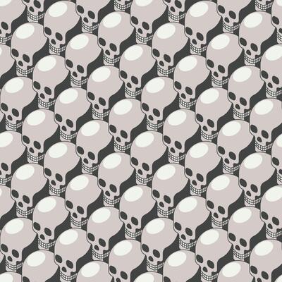 Skull isometric seamless pattern