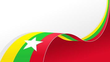 wavy myanmar flag background with copy space for text. myanmar national day vector