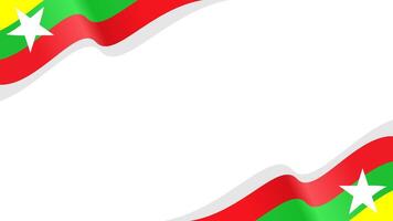 wavy myanmar flag background with copy space for text. myanmar national day vector