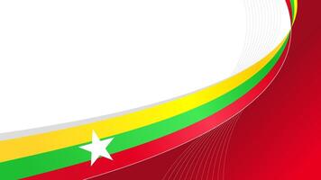 wavy myanmar flag background with copy space for text. myanmar national day vector
