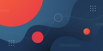 Dark blue and orange geometric business banner design. Creative banner design with wave shapes and lines for template. Simple horizontal banner vector