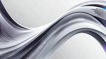 An abstract image featuring a flowing grey and white wave pattern with subtle blue accents on a light background. Concept of fluidity and modern design video
