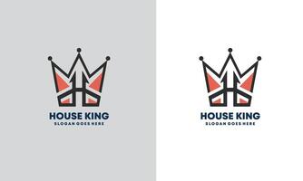 king of the house logo by combining crown and house Pro vector