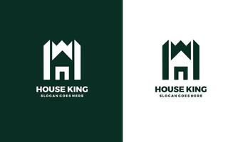 king of the house logo by combining crown and house Pro vector