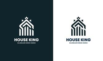 king of the house logo by combining crown and house Pro vector