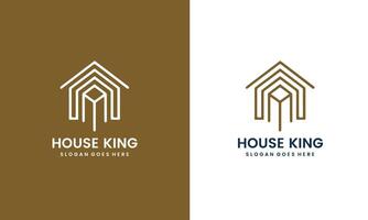 king and house real estate logo template Pro vector