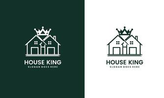 king of the house logo by combining crown and house Pro vector