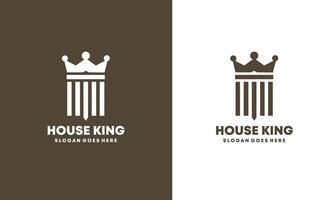 king of the house logo by combining crown and house Pro vector