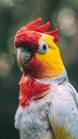 A close-up portrait of a colorful cockatoo photo