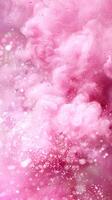 Pink clouds and sparkling lights float gently photo