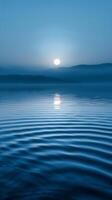 Calm water with sun reflection photo