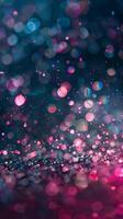 Abstract bokeh lights in pink and blue create a magical, dreamy effect photo