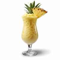 A glass of virgin pina colada with a slice of pineapple photo